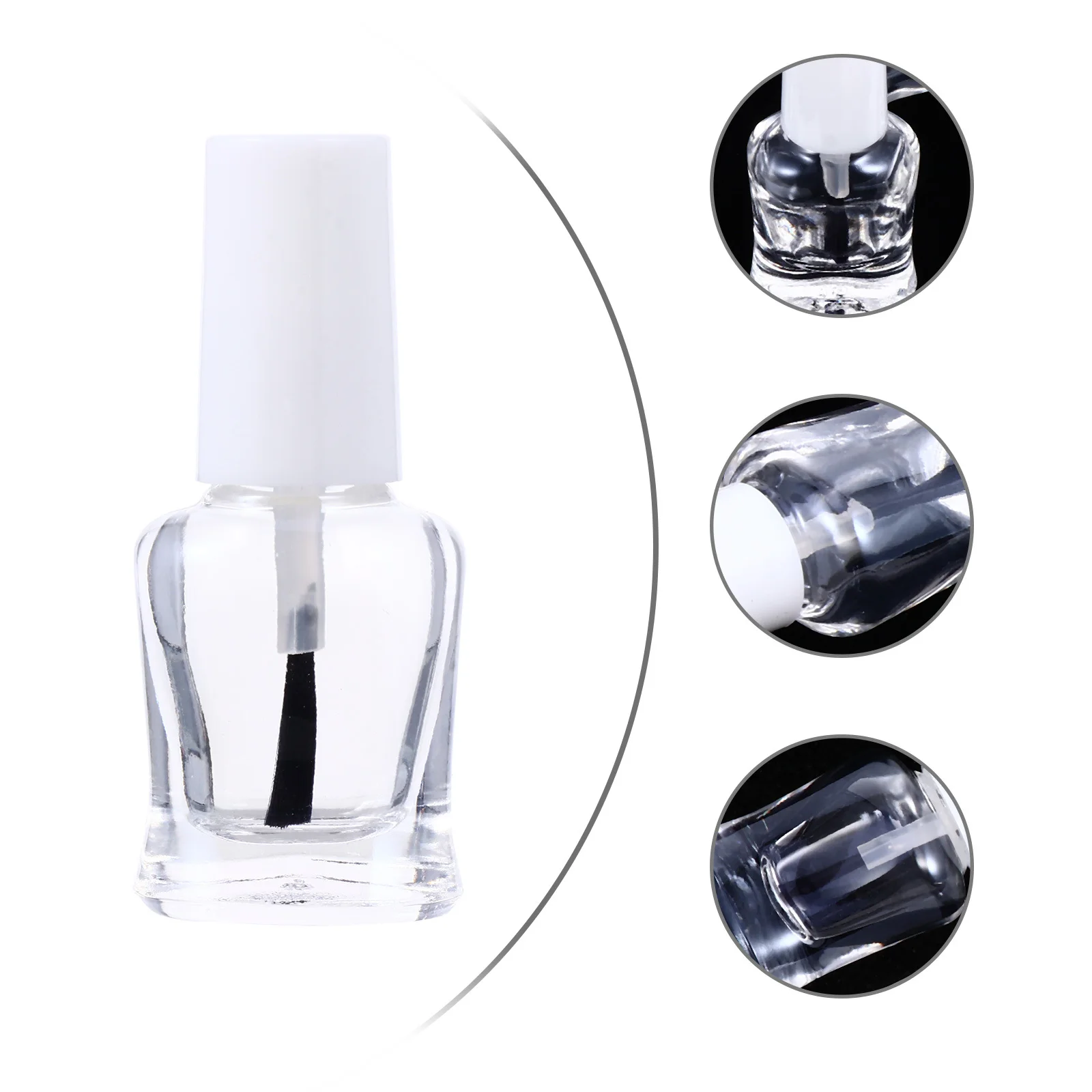 

20pcs Glass Bottles Refillable Gel Bottle Empty Nail Polish Containers Transparent Nail Art Supplies Manicure Tools