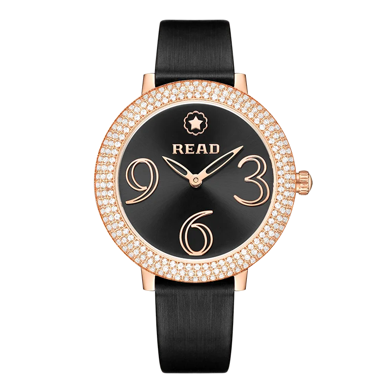READ Women Analog Quartz Wrist Watch | Black Leather Strap | Daily Water Resistant Elegant Casual Ladies Dress Watch
