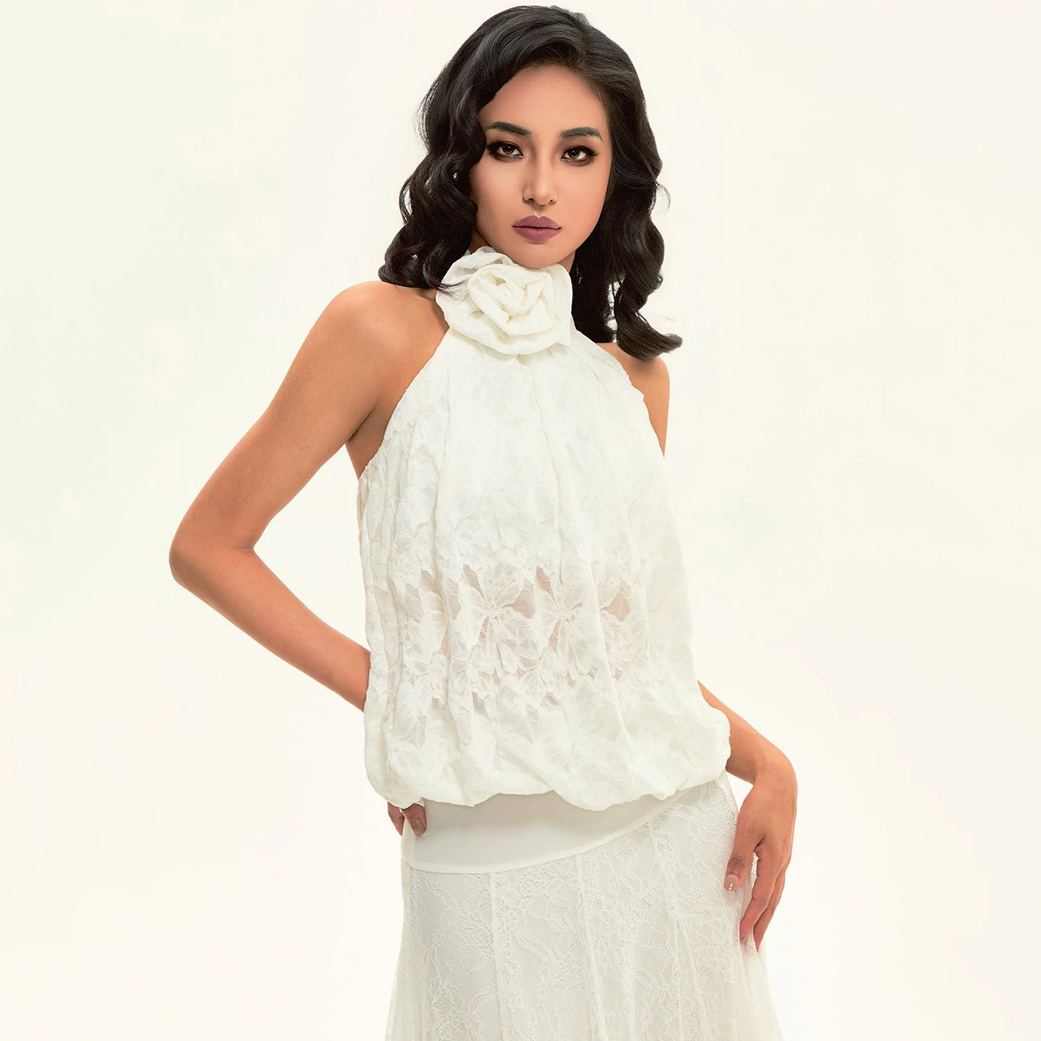 Abiti da ballo per sala da ballo Top da ballo latino Donna Valzer Abbigliamento da spettacolo di danza Senza maniche Bianco Nero Top Body in pizzo DNV24739