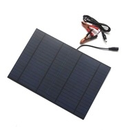 10W 18V Solar Panel Charger PET Laminated Solar Plate +DC5521 Busbar Battery Clips for 12V Car RV Boat Charging 318*215MM
