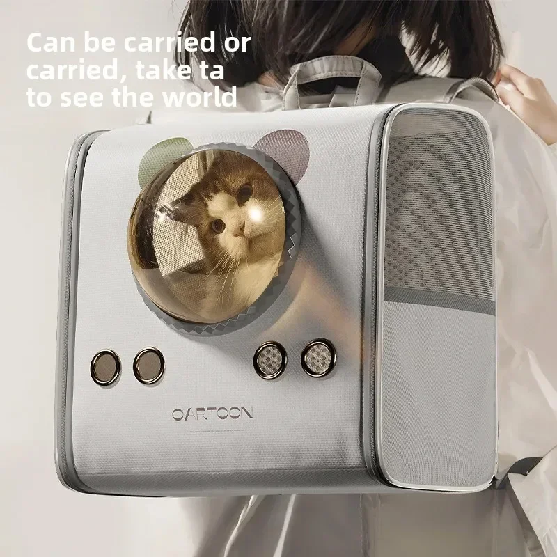 

Pet Carrier Backpack Large Capacity Space Capsule Breathable Ventilated Portable Outdoor Anti Stress Wear Resistant Dog Backpack