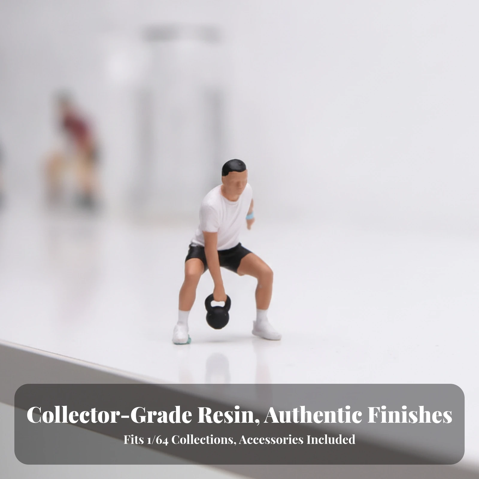 Static Scale Model Static Resin Athlete Figurine with Painted Finish Exercise Pose Miniature Figure Compact for Scene Builders