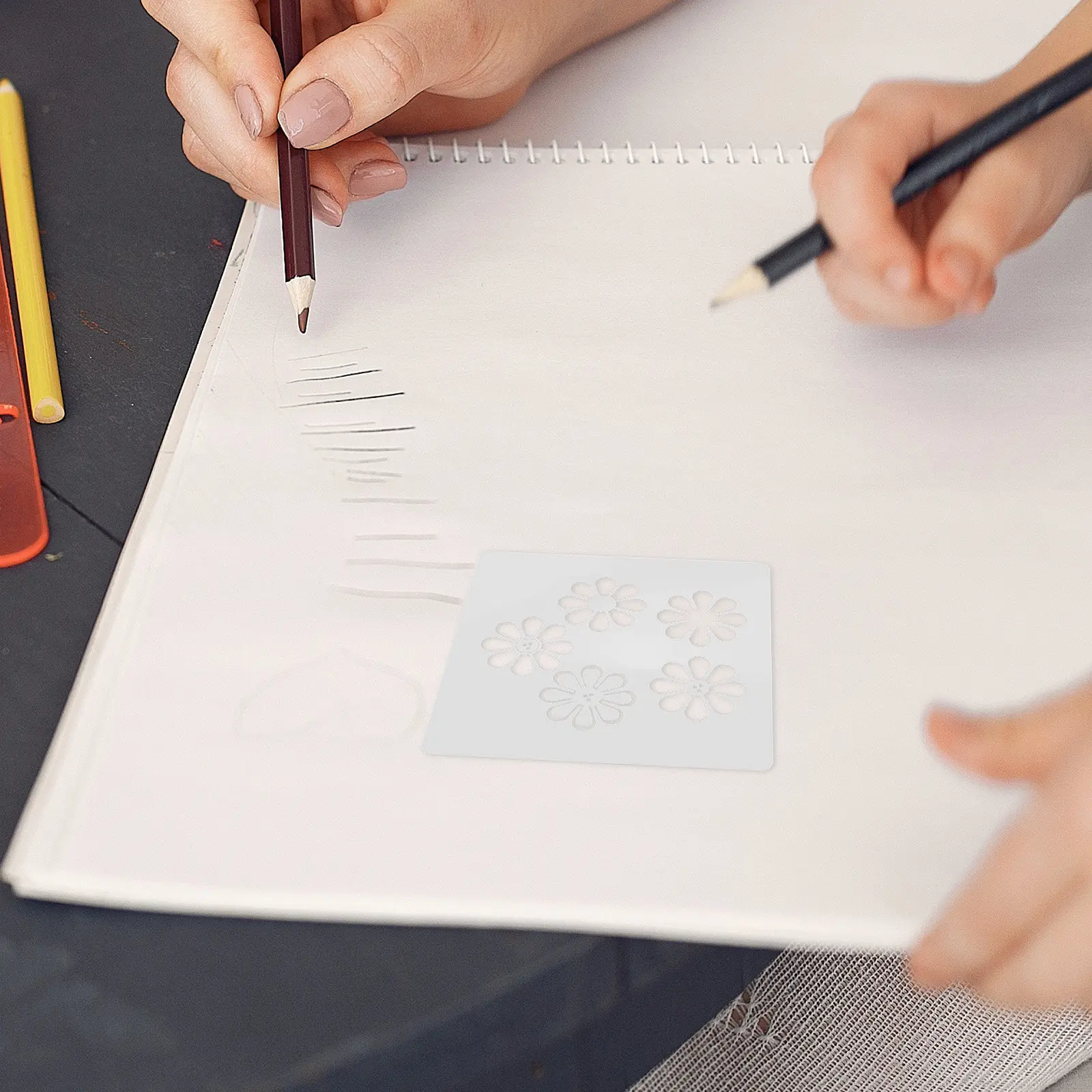 Drawing Stencils Painting Flower Craft Drawings Templates Floral for Crafting Reusable