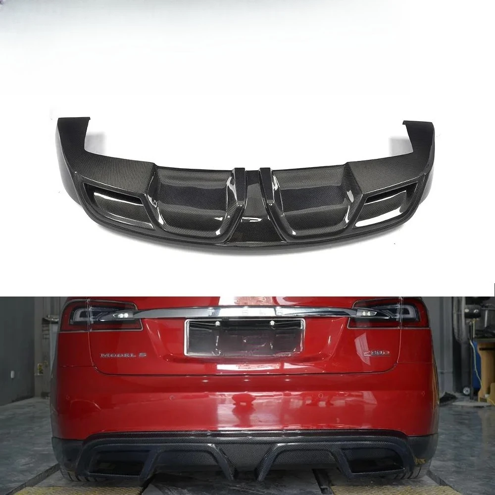 Carbon Fiber Car Diffuser for Tesla Model S Sedan 4-Door 12-15