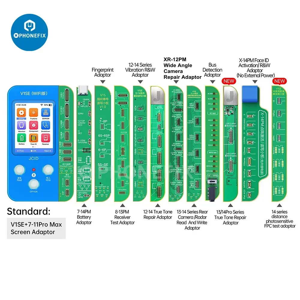 

JC V1SE Programmer for iPhone X 11 12 13 14 15 Series Photosensitive Original Color Vibration Fingerprint Battery Face ID Repair