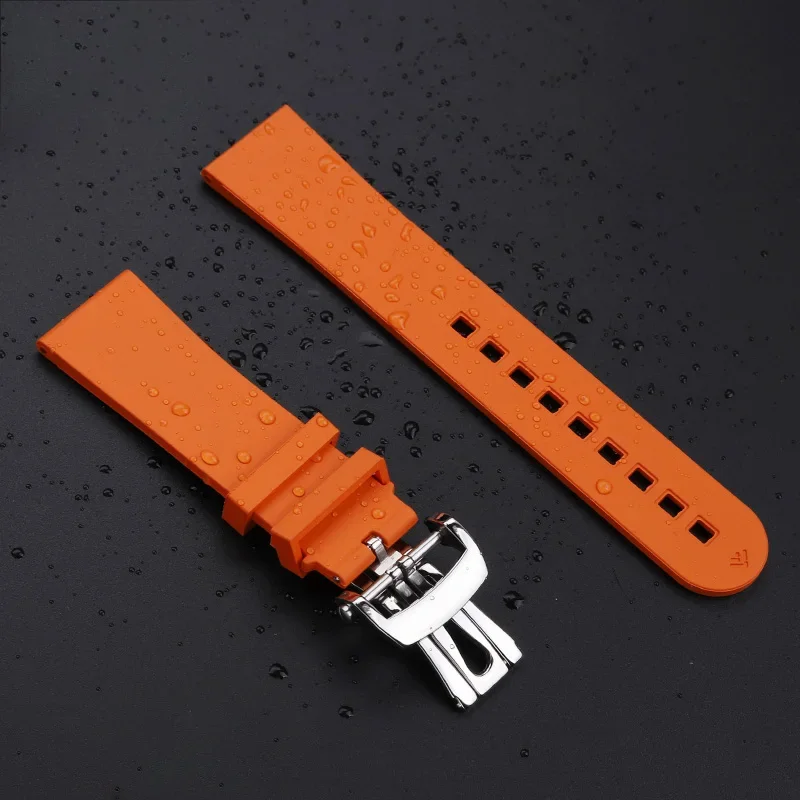 Correa de reloj de caucho flúor para Blancpain 50 fathoms 5015 5200, correa de reloj resistente al agua de 23mm, accesorios de cadena de reloj para hombre