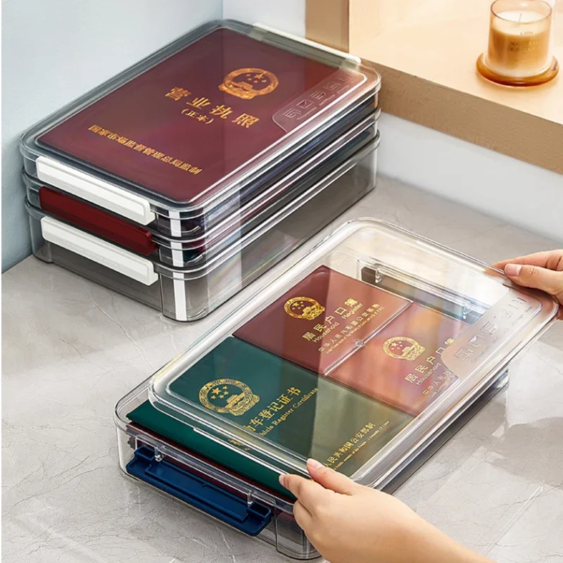 

Highly transparent Document Storage Box Dustproof Desktop File Folder Office Classification Box Waterproof Storage Organizer