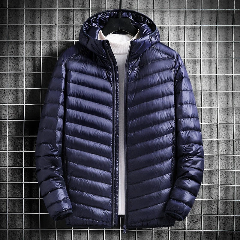 Men's Spring Winter Quilted Coats New 90% White Duck Down Ultra Lightweight Packable Down Jacket Men Korean Fashion Puffer Coat