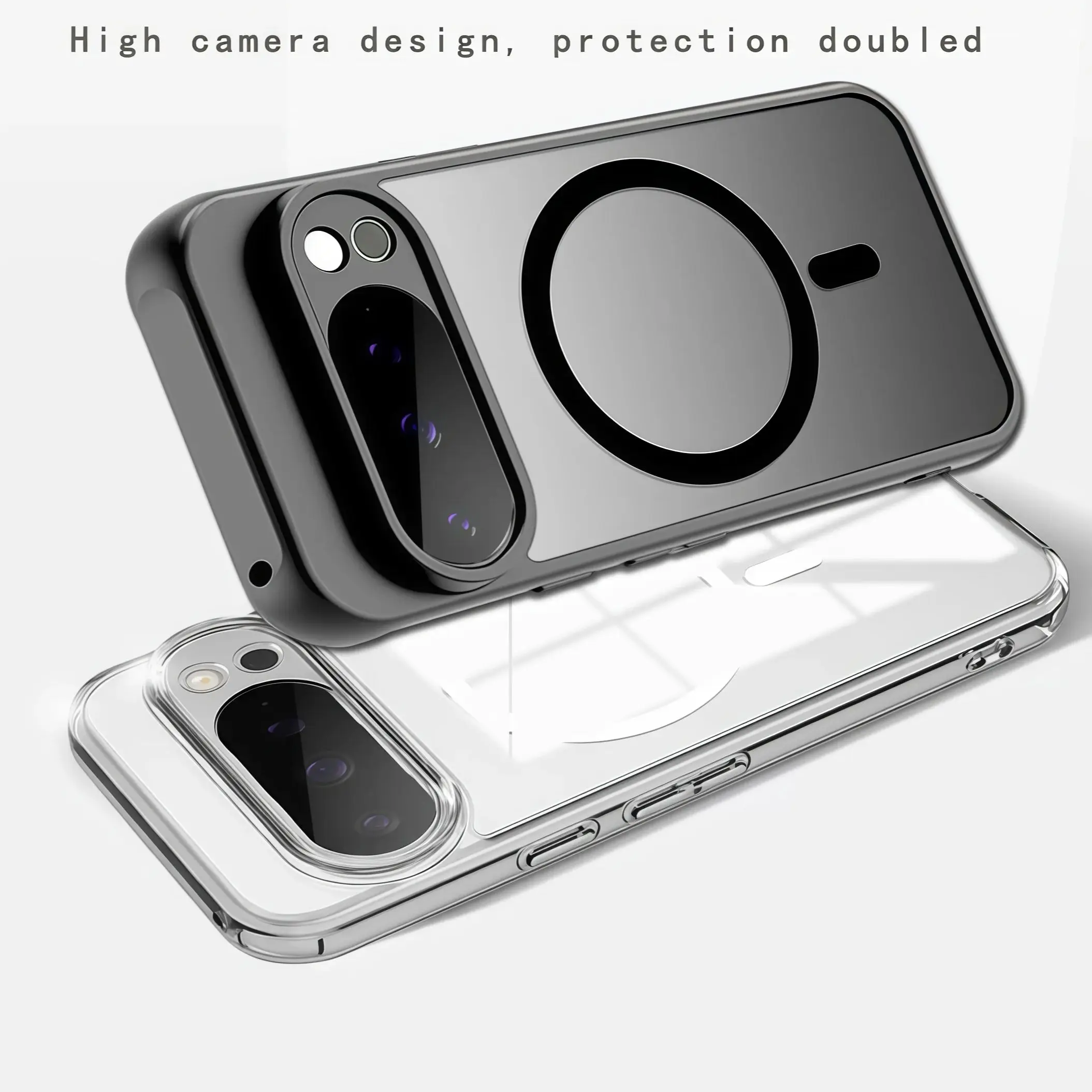 Magnetyczne etui z matowym, przezroczystym wykończeniem do Google Pixel 10 9 Pro XL 8 7 6 Pro 9a 8a 7a 6a, cienkie, odporne na wstrząsy.