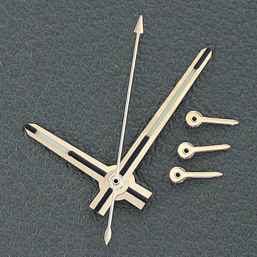 13,5-mm-Zeiger VK63, silberfarben, roségoldfarben, für VK-63-Uhrwerk, Zeiger für Daytona VK63, 6 Zeiger, blau-grün leuchtend – Detail 4