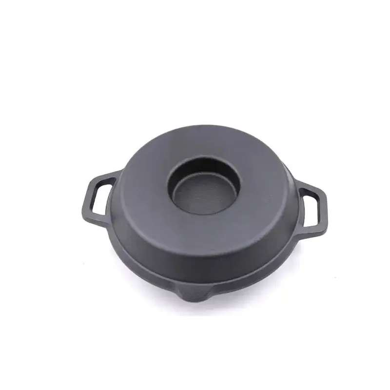 28cm Cast Iron Flat-Bottom Hot Pot Slow Cooker Frying Pan Induction Stove Gas Universal view 2