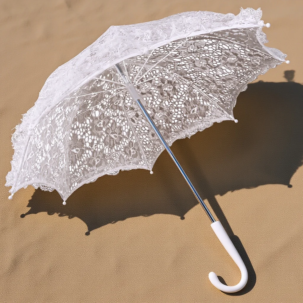 

White Lace Mini Decorative Umbrella Elegant Compact Parasol for Kids Performance Wedding Bride Photography Prop