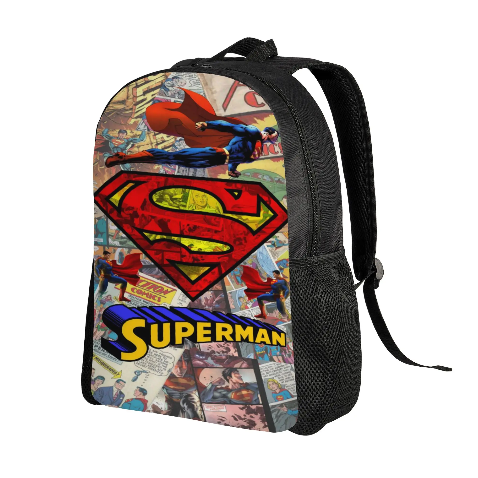 Back to school season Retro Flying Superman Comic Book Cover Schoolbag  Unisex Super Quality Backpack