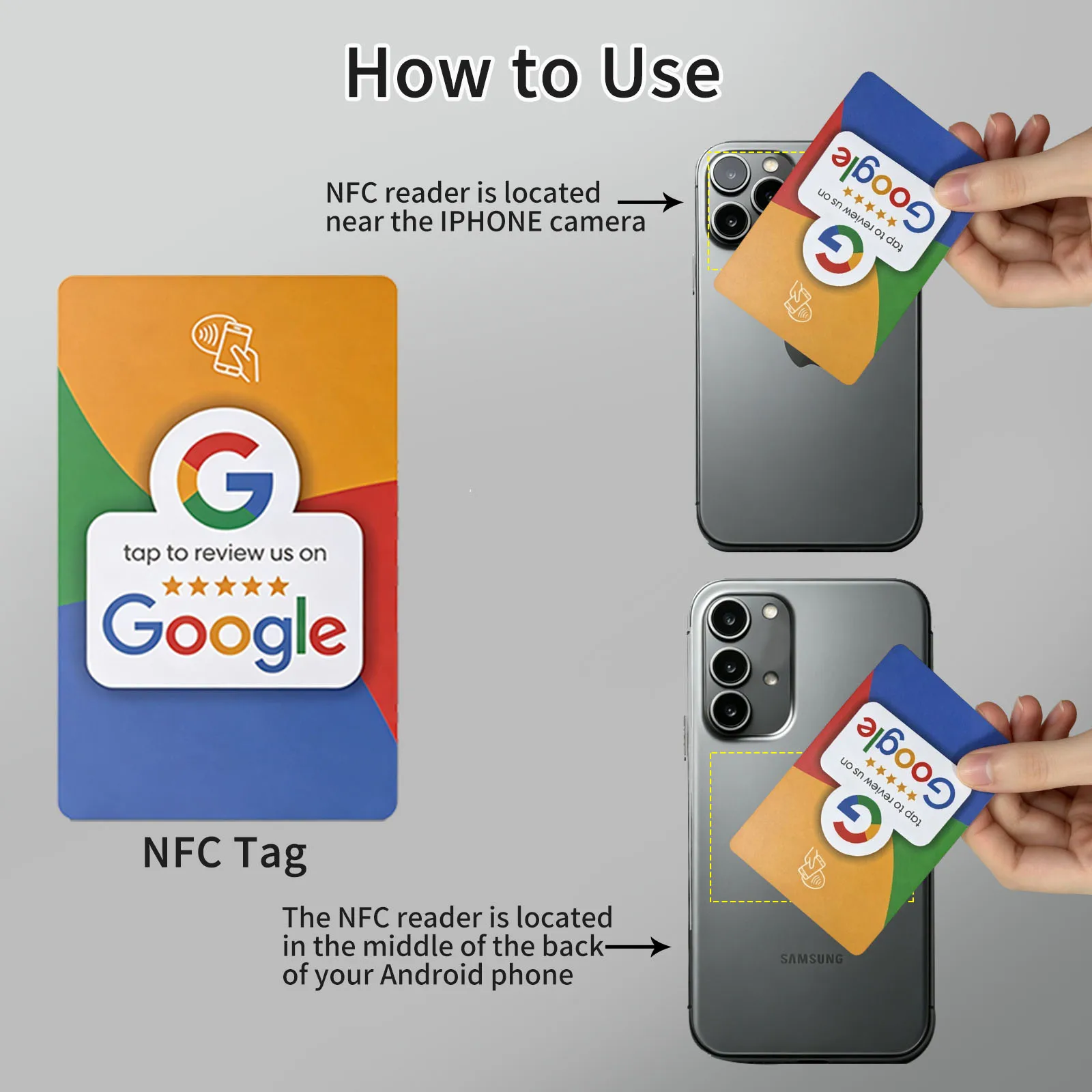 Google Review NFC Tap Card AB Double Sided Reusable Contactless NFC Card For Business Store Salon Restaurant Feedback Review Tap