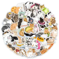 50PCS Cartoon Cute Ink Cat Graffiti Waterproof Stickers Creative Trendy Fridge Skateboard Mug Guitar Helmet  Decoration Stickers