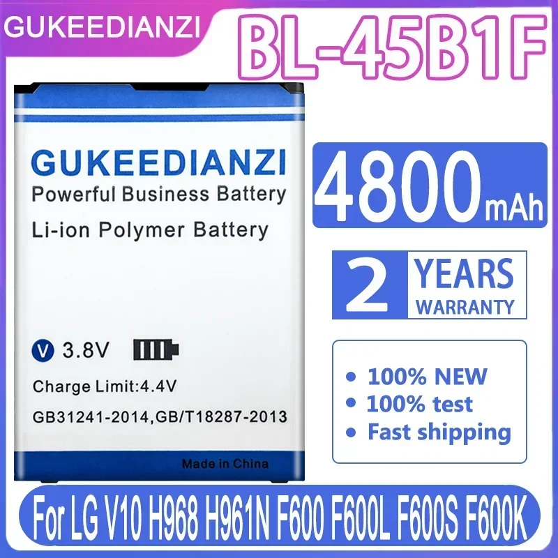 GUKEEDIANZI Replacement Battery BL-45B1F 4800mAh For LG V10 H968 H961N F600 F600L F600S F600K BL 45B1F