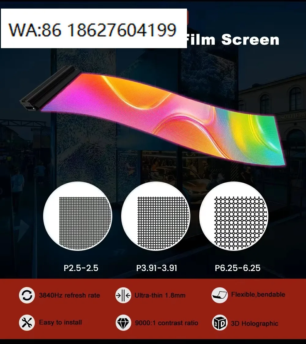 

LED SignageSmart Adhesive Transparent LED Glass Film Screen P3.91P6P8 Holographic LED Display Video Wall for Exhibition Showroom
