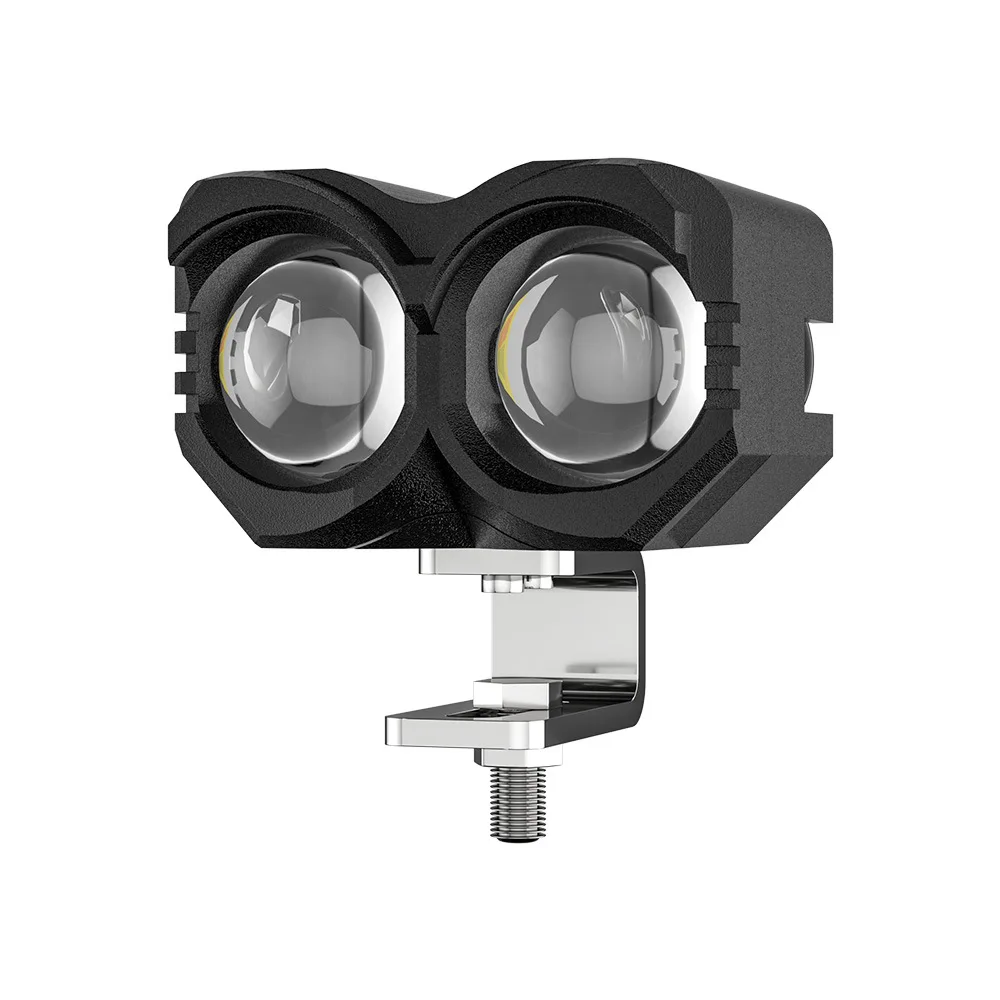 Veclumin Motorcycle Spotlights 12-80V Owl 2 Lights 20W 2Colors White +Yellow  LED Motorcycle  Headlights High / Low Beam 8000LM