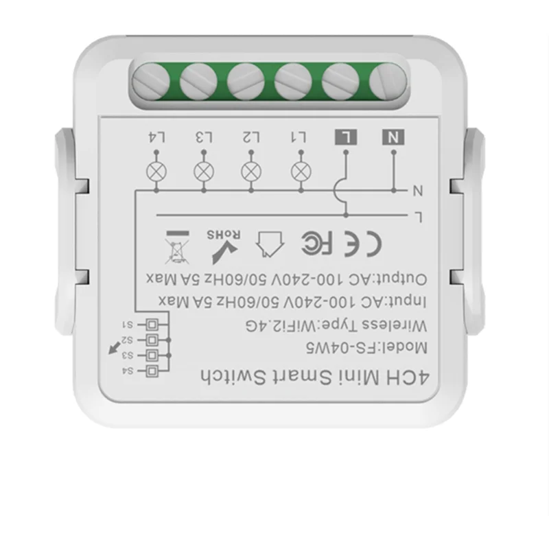 B63B-Tuya Smart Wifi Switch 1 2 3 4 Gang Smart Home, Casa Intelligente Interruttore FAI DA TE Supporta Controllo A 2 Vie Lavoro Vocale Per Alexa Google Alice 4CH