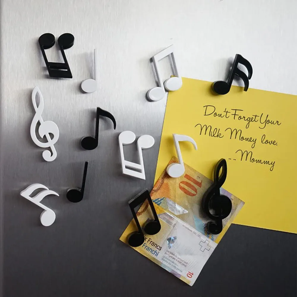 6 pçs conjunto nota musical geladeira ímã geladeira magnética foto mensagem adesivo nota vara escritório casa cozinha decoração presente