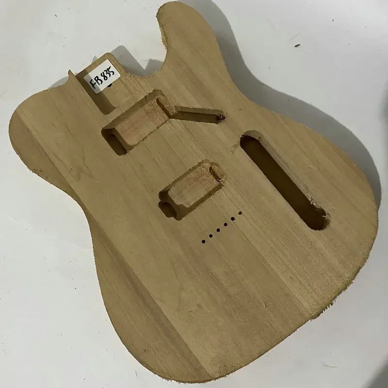 FB835 Tele Electric Guitar Body Unfinished Solid Wood with 2 Humbucker Pickups String through Design for Custom Guitar Build