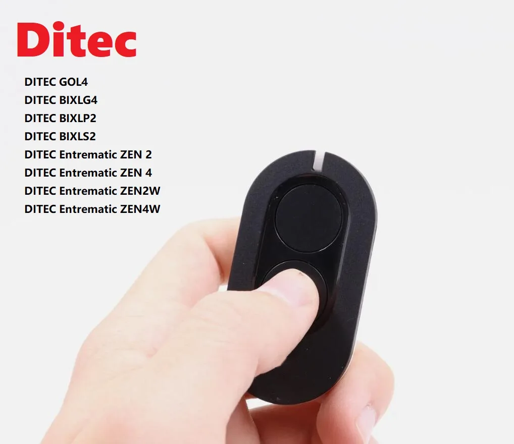 DITEC Entrematic ZEN 2 ZEN4 ZEN2W ZEN4W Gol4 BIXLG4 BIXLP2 BIXLS2 433MHz Rolling Code Transmitter Command