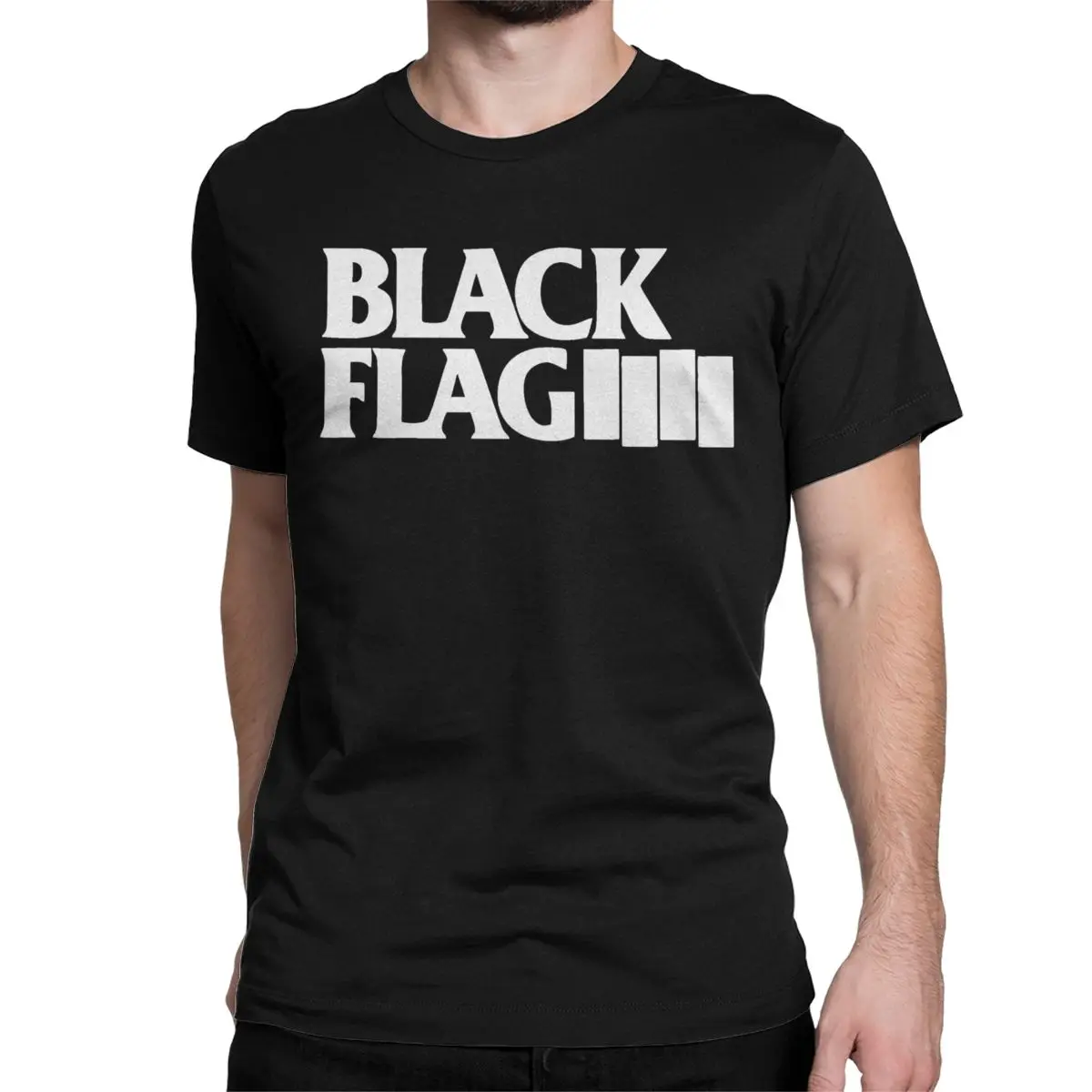 Men Women's T-Shirt Four Logos Creative 100% Cotton Tee Shirt Punk Rock Band Black Flag T Shirt Round Collar Tops Plus Size