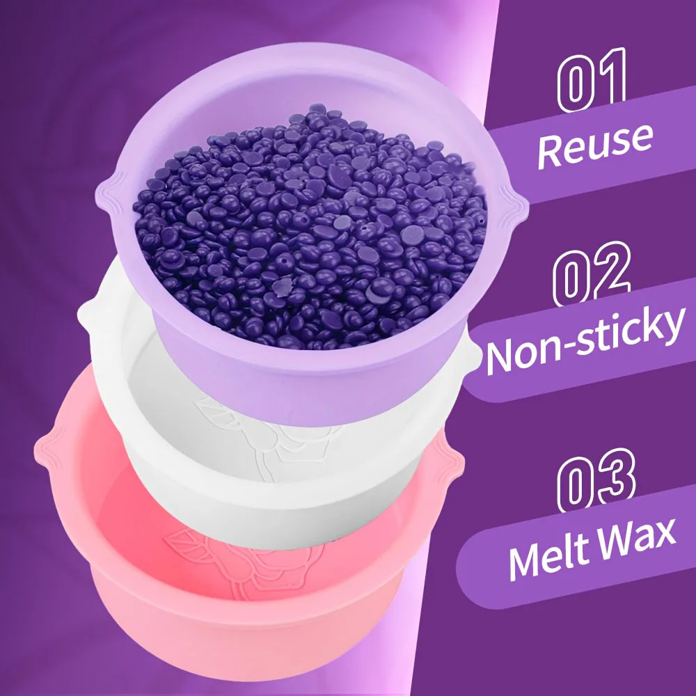 Wax Warmer Thickening Heat-resistant Silicone Bowls Hair Removal Wax Replacement Pot Bowls Hair Removal Reusable Waxing Pot Bowl