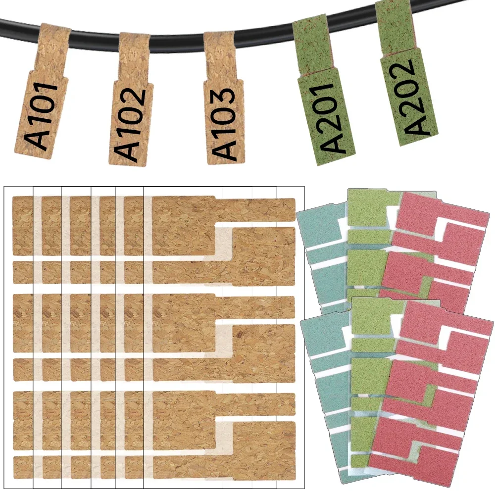 Kabel Data Gabus Tahan Air Stiker Label Berperekat Tanda Klasifikasi Garis Ethernet Kertas Identifikasi Tag Kawat Kosong