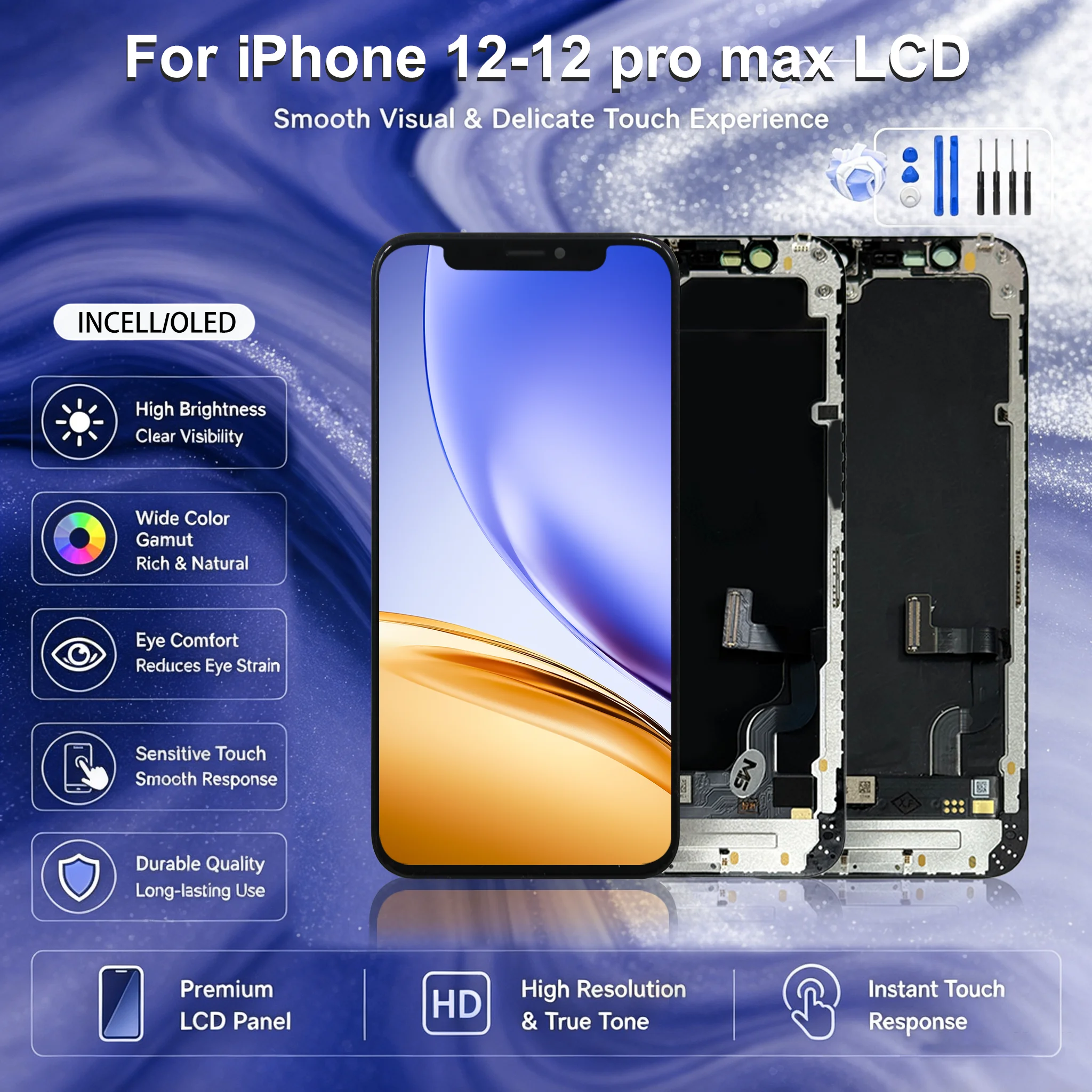 INCELL For iPhone 12 LCD 12 Mini Display Touch Screen Digitizer Assembly For iPhone 12 Pro LCD 12 Pro MAX LCD OLED Replace Parts