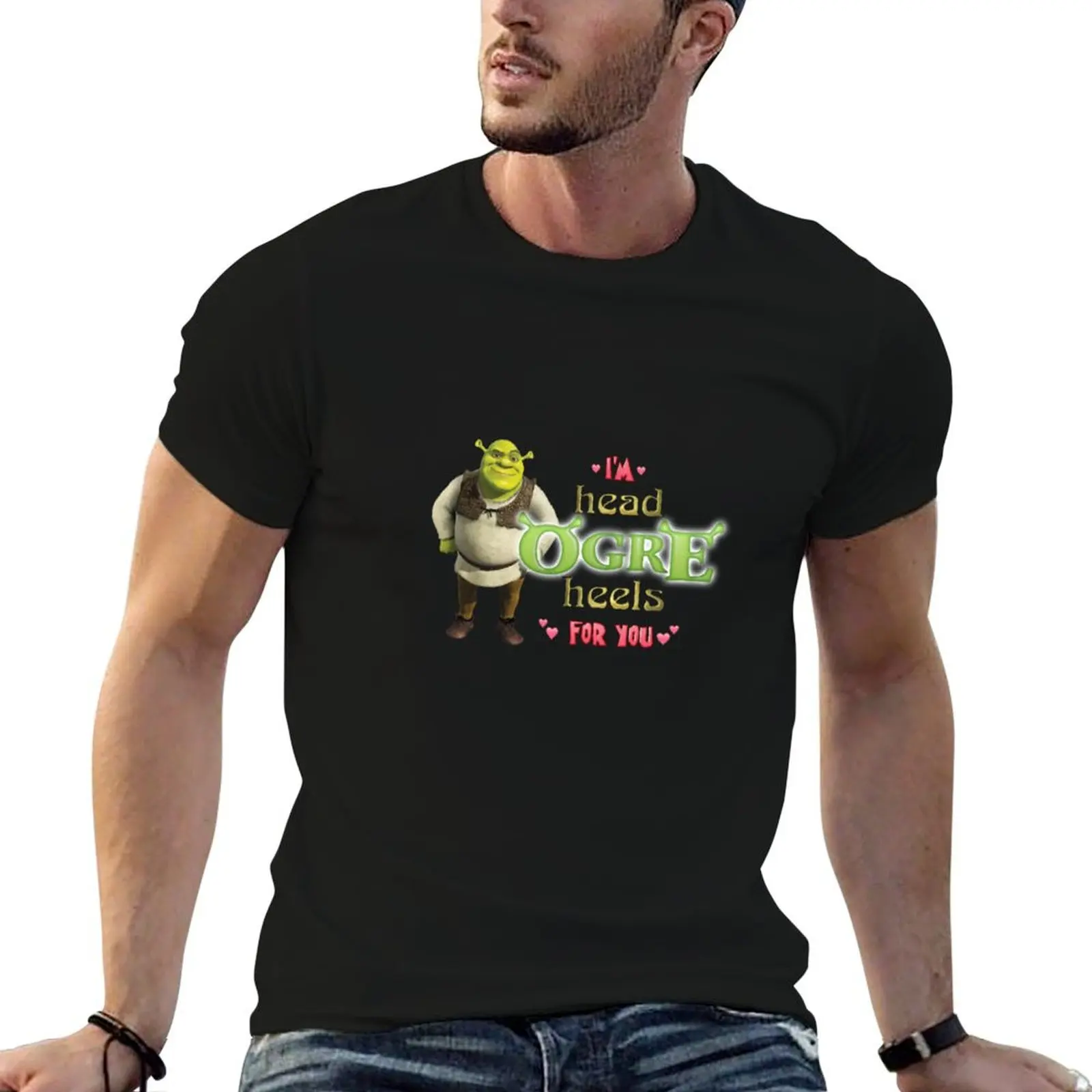 

shirts Heels cotton For high T-Shirt t shirt man Valentine cotton Head Ogre 100% You quality t man