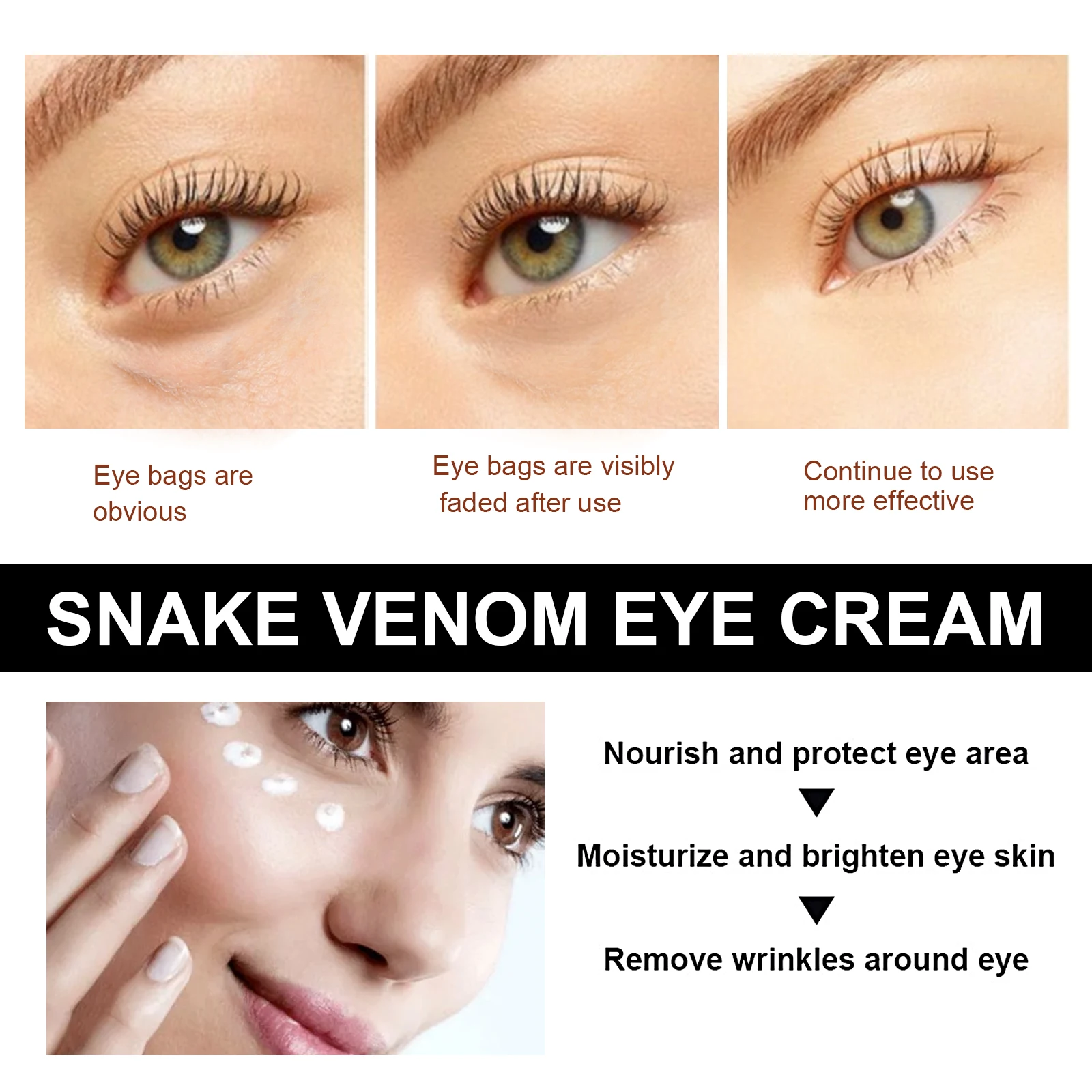 Snake venom eye cream reduces fine lines, removes dark circles and puffiness, tightens, moisturizes and nourishes the eyes - Image 4