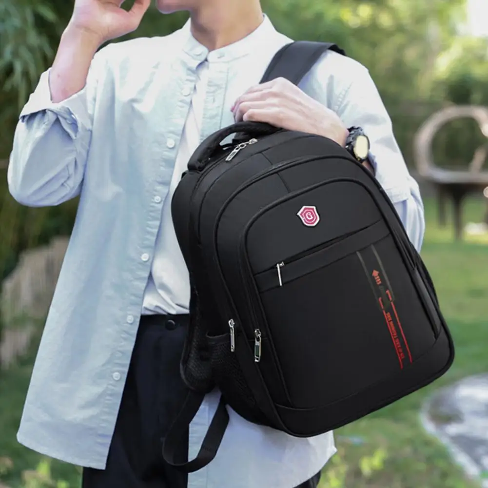 Zaino da uomo chiusura con cerniera impermeabile di grande capacità borsa per Laptop da viaggio in tessuto Oxford zaino forniture per ufficio