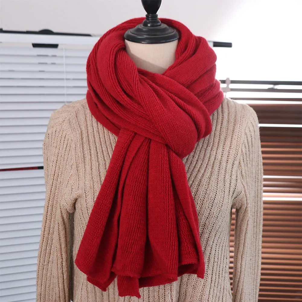 

High Quality Solid Color Men Wool Scarf Soft Long Winter Cashmere Scarf Warm Simple Coldproof Scarf Gifts