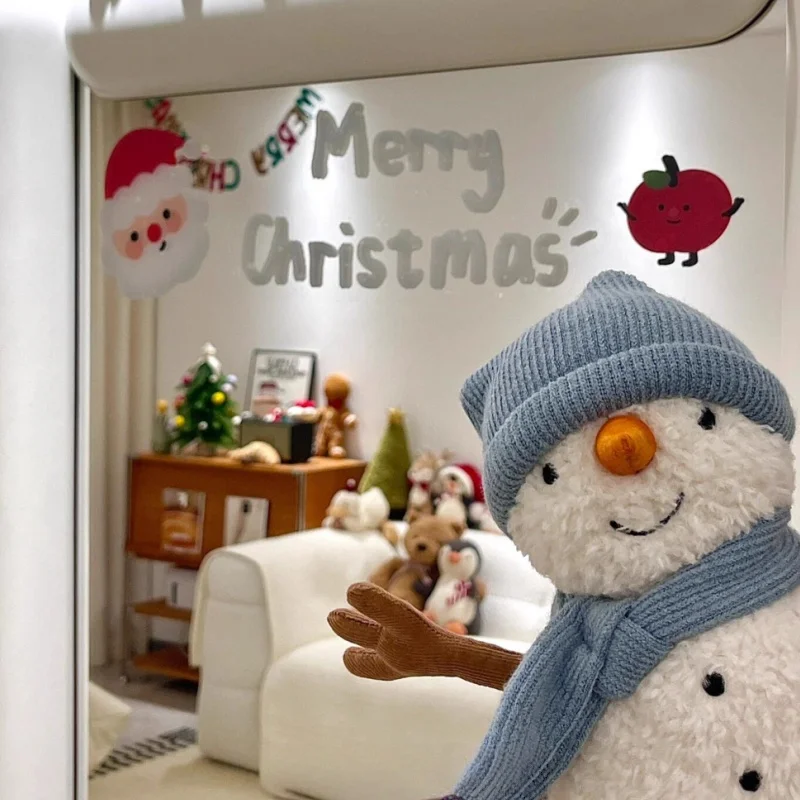 Na stanie 22cm Figurki Śnieżynków w Niebieskich Kapeluszach, Pluszowe Zabawki, Śmieszne Ozdoby, Prezenty Świąteczne i Noworoczne dla Przyjaciół i Dzieci