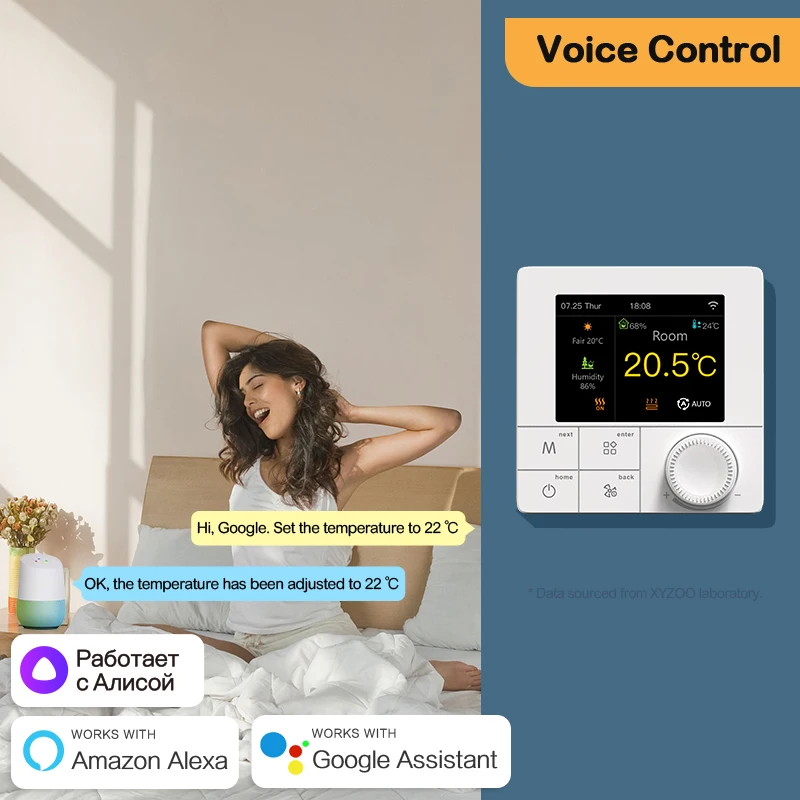 Smart WiFi Temperature Remote Controller Tuya Thermostat Humidity for Water/Electric Floor/Gas Boiler Voice Google Yandex Alexa