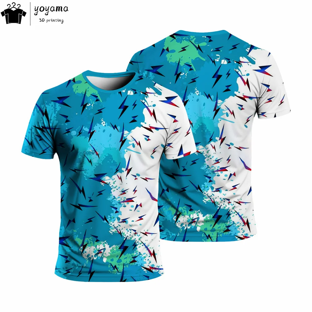 

3d printed T-shirt for sports men, summer men's clothing, short-sleeved T-shirt, quick-drying breathable street top
