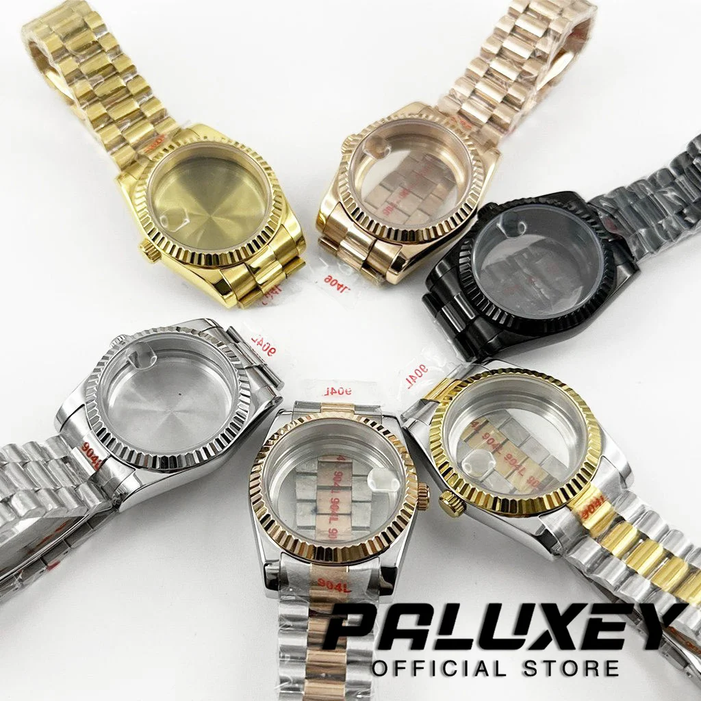 

Президентский браслет 36 мм 40 мм, водонепроницаемый рифленый изогнутый корпус часов для механизма NH34 NH35 NH36 NH38 NH39 NH70 NH72 ETA2824