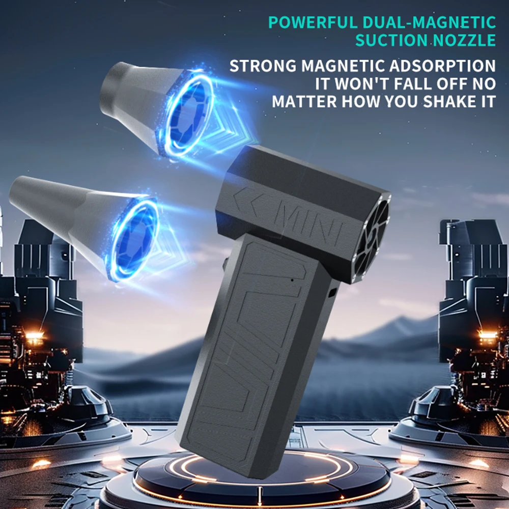 Handheld Wireless Mini Portable Powerful Fan Blower - USB Rechargeable Desktop Dust Cleaner for Home Office Car Cooling