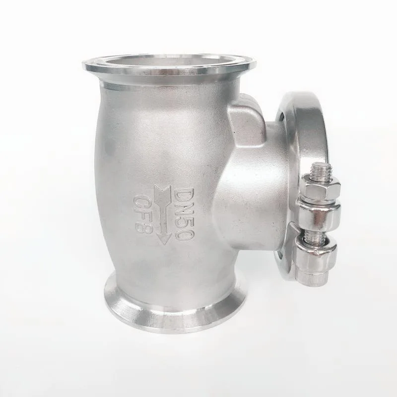 Stainless steel quick-loading baffle check valve/three-way T-type check valve/CF8 quick-loading check valve 2 and a half inches