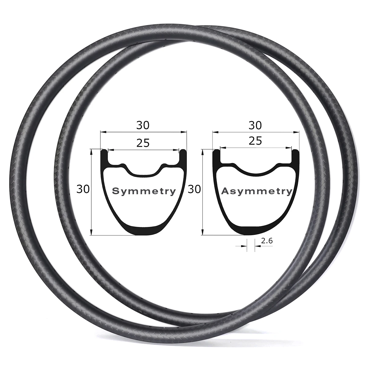 29er 650b Tubeless Bike Carbon Rims 30mm Mountain Wheels 25mm Internal 24H 28H 32H 36H Boost XC Gravel Mtb Bicycle 12k 3k ud Mat