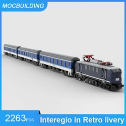 MOC Building Blocks Interegio in Retro Livery Trains Model DIY Assemble Bricks City Transportation Educational Toys Gift 2263PCS