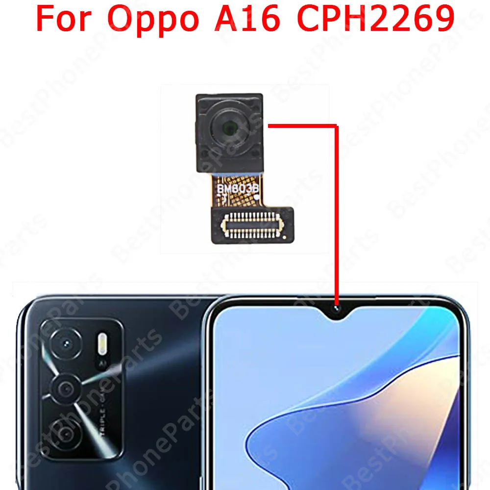 Front Big Back View Camera Module For OPPO A12 A15 A16 A16s Rear Selfie Camera Spare Parts Replacement Flex Cable