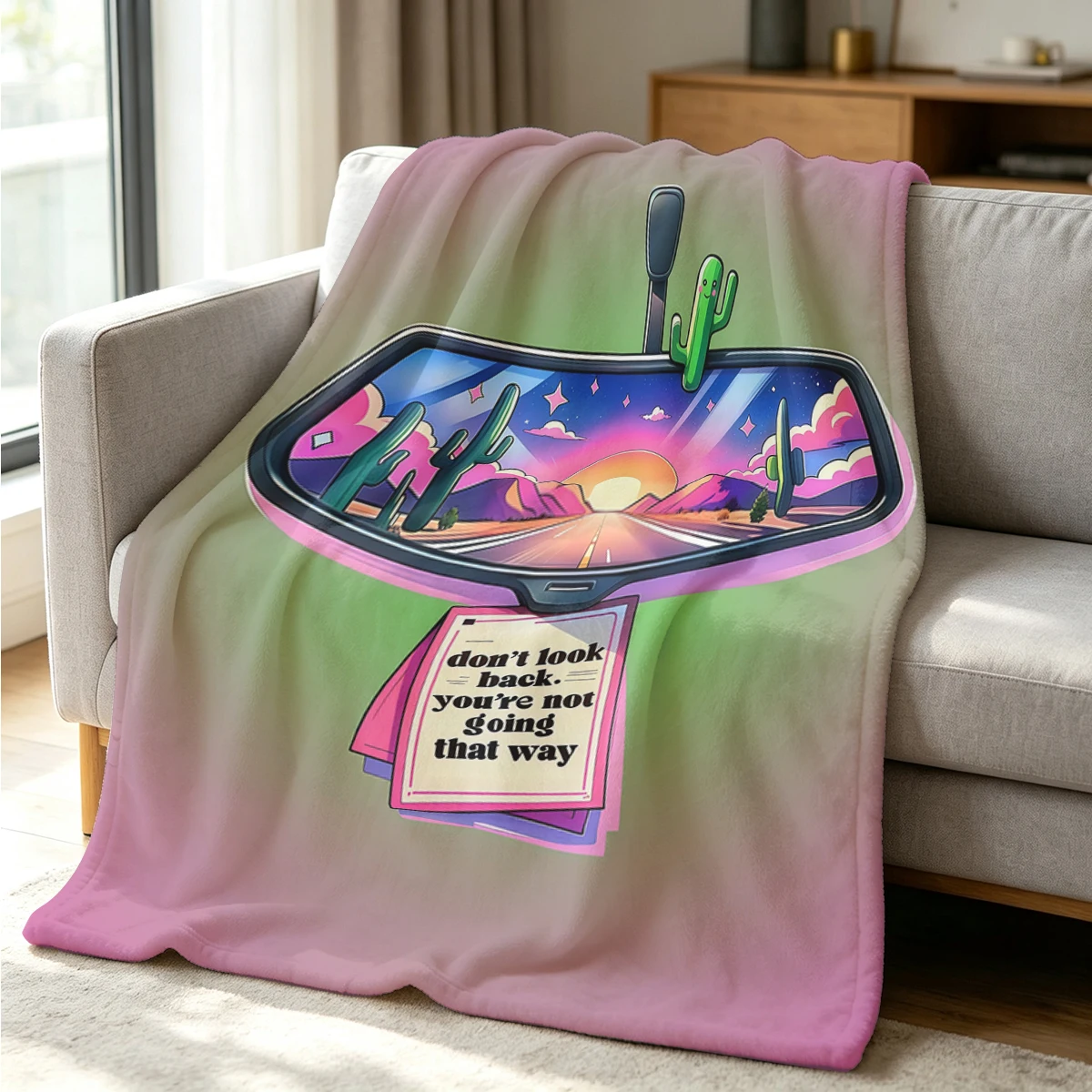 Forward Road Flannel Blanket Warm Soft Halloween Christmas Couch Warm Cozy Decorative Decor Gift for All Season