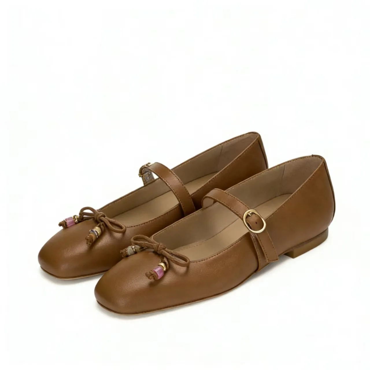 

Женские кожаные туфли Мэри Джейн с нежным бантом и ремешком на щиколотке, классический стиль преппи для повседневной носки, офиса, элегантных и шикарных образов