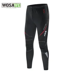 Wosawe men esporte ciclismo calça respirável inverno velo calças bicicleta ciclo de equitação roupas bicicleta pesca calças fitness