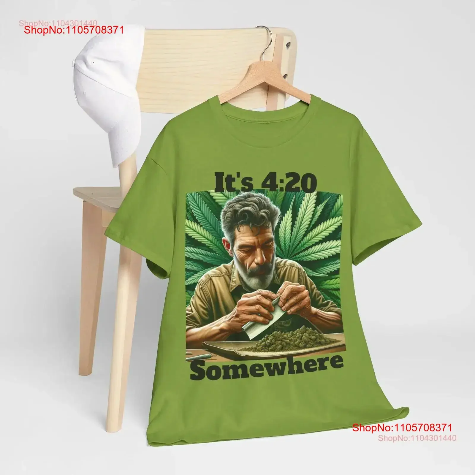It's 420 Somewhere Heavy Cotton T Shirt vintage Washed Slightly designer clothes Stylish Top For Everyday Wear homme Soft