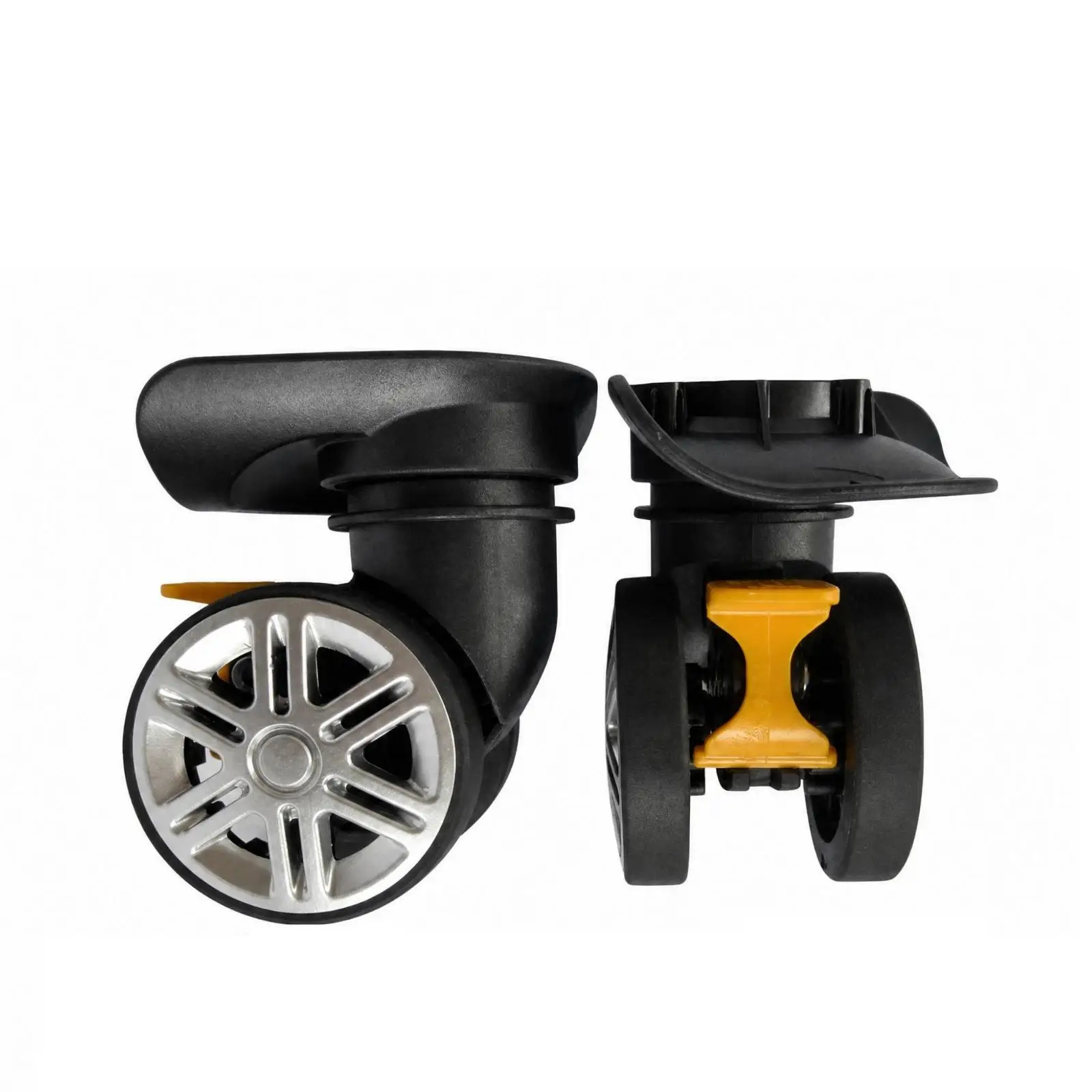 Heavy Duty Suitcase Wheel Replacement Swivel Caster with Brake for Luggage Travel Case PP Double Wheel 6cm Rolling Casters