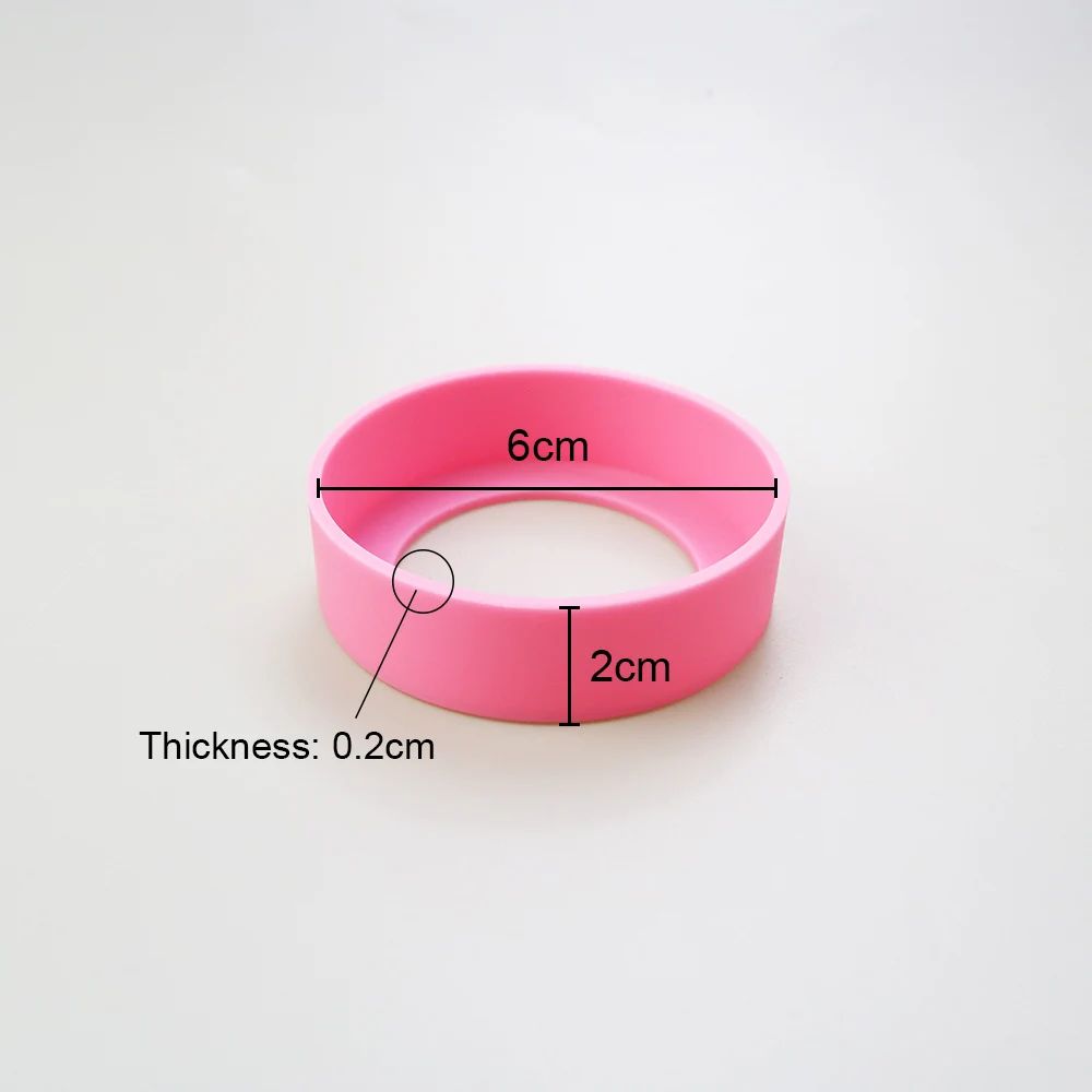 28 Colors 6.0CM Silicone Cup Bottom Cover 60MM Cup Bottom Ring Coaster Sleeve Sheath Wear-resistant Anti-fall Bottom Cover