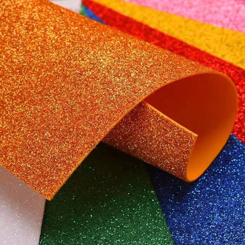 10 Sheets 20*30cm Crafting Assorted Glitter EVA Foam Sheet For DIY Crafts, Scrapbook Material Handmade Wedding Party Decoration